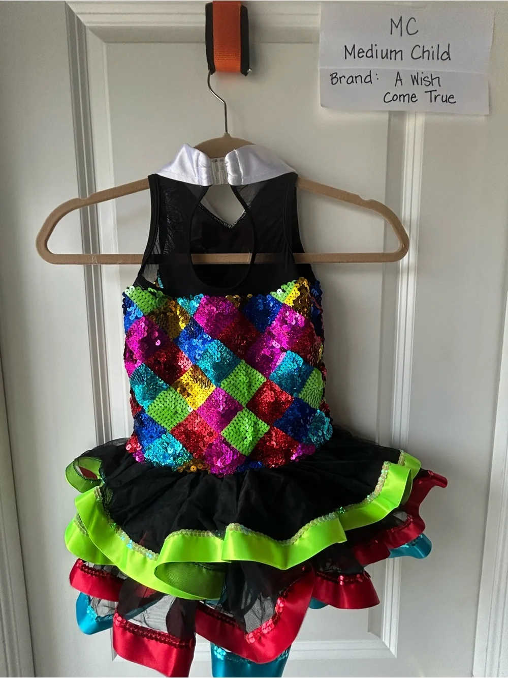 Girls' Multicolor Sequin Harlequin Costume